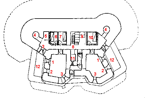 Plan of the typical infantry blockhouse - R-74 